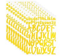 520pcs Lettres Adhésives, 10 Feuilles 2,5cm 5cm Lettres Majuscules Autocollantes Lettres Scrapbooking pour Travaux Manuels Enseignes Extérieures Affiches Boîtes Aux Lettres Fenêtres (Jaune)