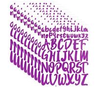 520pcs Lettres Autocollants, 10 Feuilles Vinyle Scrapbook Lettres Autocollantes 5,08 cm Majuscules et 2,54 cm Minuscules Alphabet Autocollants pour Boîtes aux Lettres Artisanales (Violet)