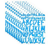 520pcs Lettres Autocollants, 10 Feuilles Vinyle Scrapbook Lettres Autocollantes 5,08 cm Majuscules et 2,54 cm Minuscules Alphabet Autocollants pour Boîtes aux Lettres Artisanales (Bleu)