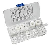 520pcs Rondelles Plastique, Entretoise Nylon M2 M2.5 M3 M4 M5 M6 M8 M10 Rondelle pour Mécanique, Assortiment Joint Rondelle Étanchéité en Nylon Isolation Diamètre 5-20 mm(Blanc)