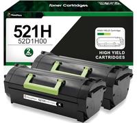 521H Toner de rechange pour imprimante Lexmark 52D1H00 pour MS710 MS711 MS810 MS810n MS810dn MS811 MS811dn MS812 MS710dn MS710n MS711dn MS810de MS810dtn (25, 000 pièces âges, 2 noirs)