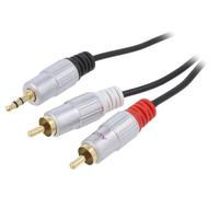 52341 Câble Jack 35mm Mâle RCA Mâle x23 mètres Noir QOLTEC