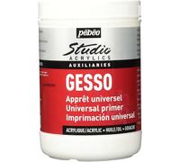 [524122] Pébéo Pot 1 Litre Studio ACRYLICS GESSO Apprêt Universel Blanc