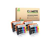 COMETE CONSOMMABLE 525 / 526 Pack de 20 Cartouches d'encre compatibles avec CANON PGI-525 CLI-526 525 526 XL 4 Noir + 4 photo Noir + 4 Cyan + 4 Magenta + 4 Jaune Noir