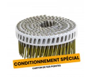 525 Pointes rouleau 16° BARDAGE 2,6x65 Annelées Inox A2 Tête Bombée liaison PVC