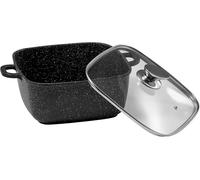 52524m Square Stewing Pot 24 Cm,Steel,Stone Shape,24 Cm,24 X 24 X 11 Cm,Old Handle
