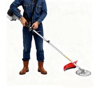 52cc Débroussailleuse à essence 2 temps 1,7 kW Outil de jardinage multifonction : débroussailleuse, taille-haie extensible avec 5 lames de scie et lunettes de protection, puissante et fiable