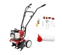 52cc Motobineuse à Essence Compact 2 Temps Motoculteur de Jardinage Cultivateur Thermique, 1.45KW/ 6500RPM