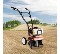 52CC Motobineuse Thermique Essence 2 Temps Cultivateur Motoculteur Largeur de Travail du Sol 30cm Motoculteur Thermique avec Kit Complet