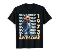 52nd Birthday Bear Legends November 1973 52 Years Old Mens T-Shirt