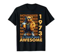 52nd Birthday Bear Legends November 1973 52 Years Old Mens T-Shirt