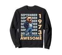 52nd Birthday Bear Legends September 1973 52 Years Old Mens Sweatshirt