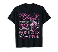 52nd Birthday Queen Blessed by God 52 Fabulous Since 1974 T-Shirt