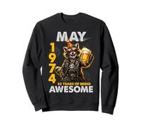 52nd Birthday Raccoon Beer May 1974 Vintage 52 Years Old Sweatshirt