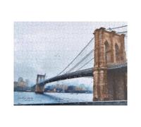 52x38cm/1000pcs Casse-têtes pour Adolescents Brooklyn Bridge Reflections Urban Artistry Puzzle pour Adultes : Un Jeu De Réflexion Amusant Et Humoristique pour Un Anniversaire Ou Noël 52x38cm/1000pcs
