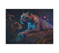 52x38cm/1000pcs Casse-têtes pour Adolescents Leopard in The Night Forest Puzzle pour Adultes : Un Jeu De Réflexion Amusant Et Humoristique pour Un Anniversaire Ou Noël 52x38cm/1000pcs