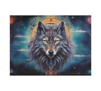 52x38cm/1000pcs Casse-têtes pour Adolescents Wolf Spirit Mystical Artwork Puzzle pour Adultes : Un Jeu De Réflexion Amusant Et Humoristique pour Un Anniversaire Ou Noël 52x38cm/1000pcs