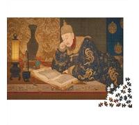 52x38cm/1000pcs L'empereur Kangxi Assis dans Son Bureau Puzzle Jouet en Bois Cadeau Unique Décoration Intérieure Chine de la Dynastie Qing Jeu Éducatif Challenge Toy