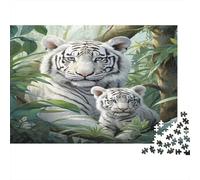 52x38cm/1000pcs Mère tigresse Blanche Jigsaw Art de la Faune Sauvage de la Jungle Puzzles À Faire Soi-même pour Adultes