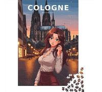 52x38cm/1000pcs Puzzle 1000 Pièces, Anime Girl in Cologne, Idée Cadeau Noël | Pour un Noël sans écran : ce puzzle 1000 pièces adulte transforme les vacances d'hiver en pause puzzle.