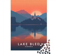 52x38cm/1000pcs, Puzzle Adulte avec 1000 Pièces, Lake Bled Slovenia