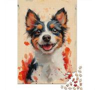 52x38cm/1000pcs, Puzzle Classique 1000 Pièces, Smiling Dog Painting | Pour une activité qui demande de la patience : Puzzle adulte 1000 pièces ; pour une activité tranquille chez soi.