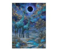 52x38cm/1000pcs Puzzle Giraffes in A Surreal Blue Landscape Puzzle pour Adultes Jeux Relaxants Améliore La Mémoire Cadeaux Uniques d'anniversaire Et De Noël 52x38cm/1000pcs