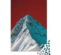 52x38cm/1000pcs, Puzzle Image 1000 Pièces, Snowy Mountain Peak with Red Sky | Pour une séance de puzzle après une journée chargée : ce puzzle 1000 pièces adulte peut se faire seul ou se partager.