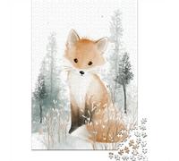 52x38cm/1000pcs, Puzzle Image 1000 Pièces, Winter Fox | Pour une activité qui demande de la patience : ce puzzle adulte 1000 pièces peut se faire seul ou se partager.