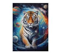 52x38cm/1000pcs Puzzle pour Adolescentes Cosmic Tiger Majesty Puzzles pour Adolescentes, Jouets, Décoration Murale, Cadeaux pour Femmes, Défi Éducatif 52x38cm/1000pcs