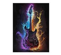 52x38cm/1000pcs Puzzle pour Adolescentes Electric Guitar with Flames-1 Puzzles pour Adolescentes, Jouets, Décoration Murale, Cadeaux pour Femmes, Défi Éducatif 52x38cm/1000pcs