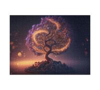 52x38cm/1000pcs Puzzle pour Adolescentes Enchanted Celestial Tree Puzzles pour Adolescentes, Jouets, Décoration Murale, Cadeaux pour Femmes, Défi Éducatif 52x38cm/1000pcs
