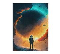 52x38cm/1000pcs Puzzle pour Adolescents Astronaut Gazing at Fiery Planet Puzzles pour Adultes - Jouets À Monter Soi-même - Défi Difficile - Cadeaux Uniques pour Anniversaire Et Noël 52x38cm/1000pcs