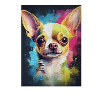 52x38cm/1000pcs Puzzle pour Adolescents Cute Watercolor Chihuahua Puzzle pour Adultes - Jeu Pratique D'analyse Et De Logique - Cadeaux De Noël Et d'anniversaire 52x38cm/1000pcs
