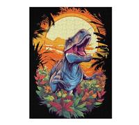 52x38cm/1000pcs Puzzle Pour Adolescents Dinosaur Paradise Tropical Sunset Puzzle Pour Adultes Jouets Anti-stress Idées Cadeaux Pour Se Détendre À La Maison, Pour Les Amis Et La Famille 52x38cm/1000pcs