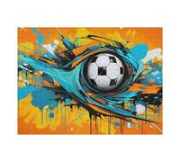 52x38cm/1000pcs Puzzle pour Adolescents Dynamic Soccer Ball Artwork Puzzle pour Adultes - Jouet Anti-Stress - Cadeau Souvenir pour Les Amis Et La Famille 52x38cm/1000pcs