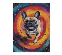 52x38cm/1000pcs Puzzle pour Adolescents French Bulldog in Rainbow Casse-tête pour Adultes, Jeu De Réflexion, Découpe De Précision, Jeu Stimulant, Cadeaux 52x38cm/1000pcs