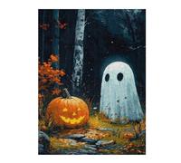 52x38cm/1000pcs Puzzle pour Adolescents Ghostly Halloween Forest Puzzle pour Adultes Jeux De Famille Une Œuvre d'art Jeu Stimulant Cadeaux 52x38cm/1000pcs