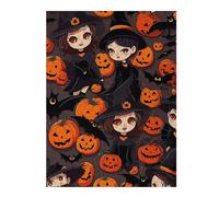 52x38cm/1000pcs Puzzle pour Adolescents Halloween Witch Cute Art Puzzle pour Adultes - Jeux De Construction - Analyse Et Logique - Interaction Parent-Enfant 52x38cm/1000pcs