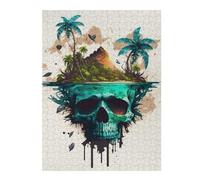 52x38cm/1000pcs Puzzle pour Adolescents Island Skull Reflection Puzzle pour Adultes - Jeux De Construction - Analyse Et Logique - Interaction Parent-Enfant 52x38cm/1000pcs