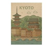 52x38cm/1000pcs Puzzle pour Adolescents Kyoto Vintage Illustration Puzzles pour Adultes - Jouets À Monter Soi-même - Défi Difficile - Cadeaux Uniques pour Anniversaire Et Noël 52x38cm/1000pcs