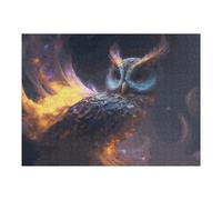 52x38cm/1000pcs Puzzle pour Adolescents Magical Owl in Flames Puzzle pour Adultes - Jouet Anti-Stress - Cadeau Souvenir pour Les Amis Et La Famille 52x38cm/1000pcs