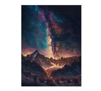 52x38cm/1000pcs Puzzle pour Adolescents Mountains Space Milky Way Puzzle pour Adultes Jeux De Famille Une Œuvre d'art Jeu Stimulant Cadeaux 52x38cm/1000pcs