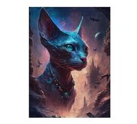 52x38cm/1000pcs Puzzle pour Adolescents Mystical Celestial Feline Puzzle pour Adultes - Jeux De Construction - Analyse Et Logique - Interaction Parent-Enfant 52x38cm/1000pcs