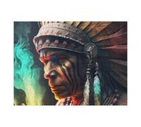 52x38cm/1000pcs Puzzle pour Adolescents Native American Shaman Puzzle pour Adultes Jeux Relaxants Cadeaux pour Femmes Cadeaux Uniques pour Anniversaire Et Noël 52x38cm/1000pcs