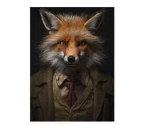 52x38cm/1000pcs Puzzle pour Adolescents Professor Einstein Fox Puzzle pour Adultes - Jeu Pratique D'analyse Et De Logique - Cadeaux De Noël Et d'anniversaire 52x38cm/1000pcs