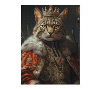 52x38cm/1000pcs Puzzle pour Adolescents Savannah Cat King Puzzle pour Adultes - Jeu Pratique D'analyse Et De Logique - Cadeaux De Noël Et d'anniversaire 52x38cm/1000pcs