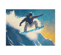 52x38cm/1000pcs Puzzle pour Adolescents Snowboarder in Action on Mountain Slope Puzzle pour Adultes - Jouet Anti-Stress - Cadeau Souvenir pour Les Amis Et La Famille 52x38cm/1000pcs