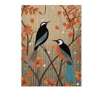 52x38cm/1000pcs Puzzle pour Adolescents Stylized Birds on Branches Puzzle pour Adultes - Jeu De Réflexion, Analyse Et Logique - Difficile Et Stimulant 52x38cm/1000pcs