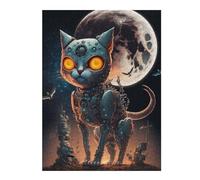 52x38cm/1000pcs Puzzle pour Adultes Steampunk Cat Moon-4 Puzzle pour Adultes, Jouets À Monter Soi-même, Cadeaux pour Femmes, Idéal pour Toute La Famille 52x38cm/1000pcs